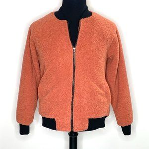 Russell Park Men's Orange Faux Shearling Bomber